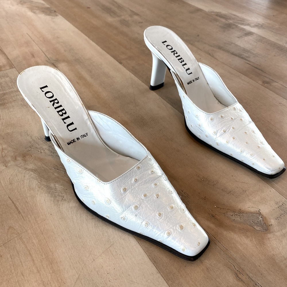 White Heeled Mules for Women